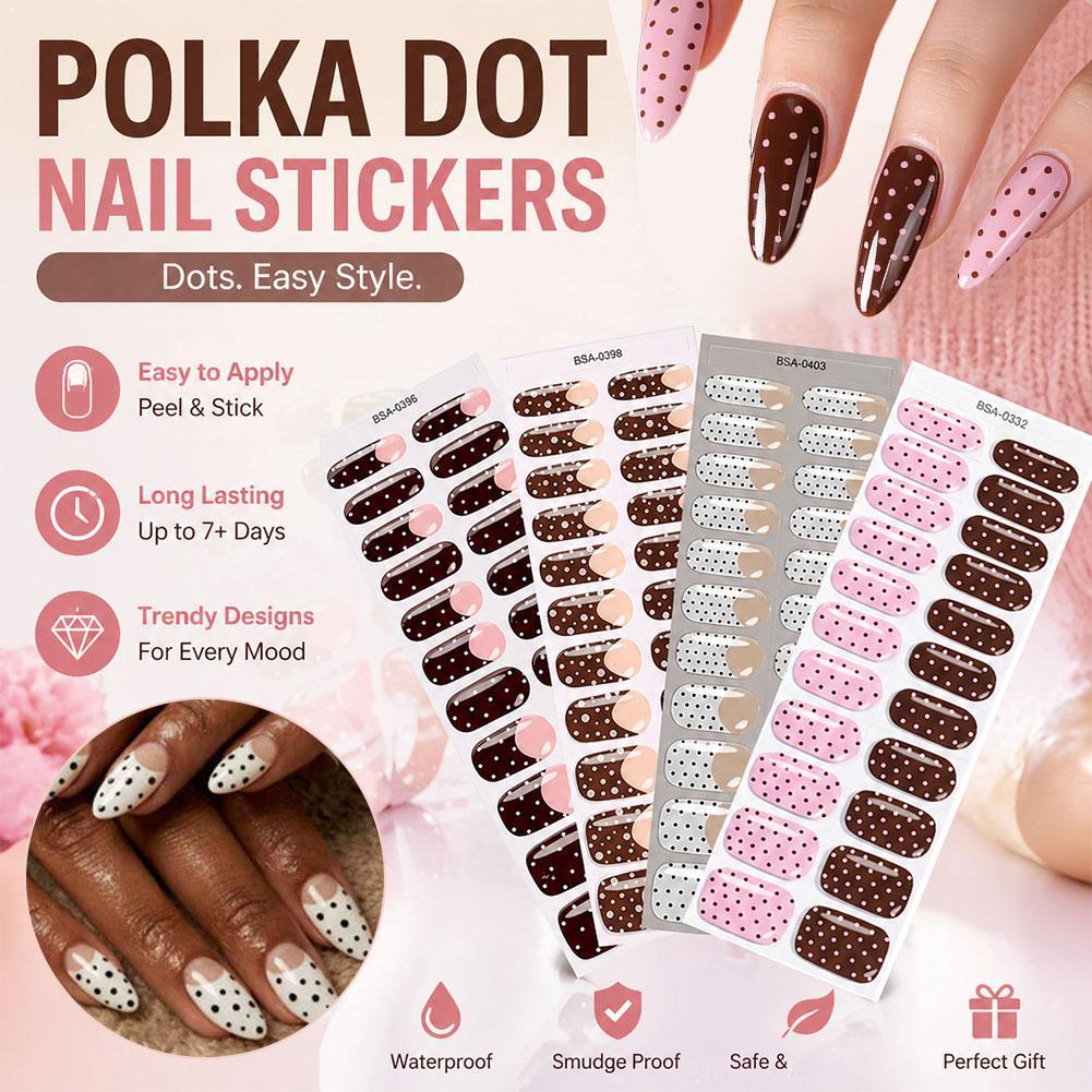 Polka Dot Gel Nail Strips Full - Full Cover Adhesive recensione e prezzo